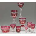 Ruby glass stemware ninetyseven pieces includes finger bowls and underplates liqueurs shot glasses cocktails goblets longstemmed wines tallest 7 12