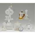 Lalique perfumes eleven pieces includes figurals frosted glass and floral decorated all bear lalique mark tallest 4 34