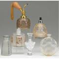 Lalique perfumes grouping of six includes atomizers and bottles all marked tallest 7 12