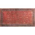 Sarouk oriental rug dark red background allover design ca 1930 113 x 216
