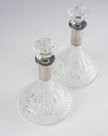 A Pair of Pressed Glass Ship Decanters