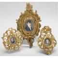 Portrait miniatures three portraits of gentlemen on ivory in gilded florentine frames early 19th c largest 4 x 7