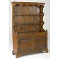 Stepback cupboard one piece in pine with open shelf top refinished 19th c 73 12 x 48 x 18