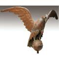 Copper weathervane fullbodied eagle weathervane with traces of original gilding early 20th c wingspan 22 x 31