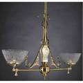 Victorian lighting aesthetic style brass chandelier with shades converted from gas to electric late 19thearly 20th c 37 x 29