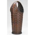 Japanese basket tall and narrow basket signed on bottom ht 17 34