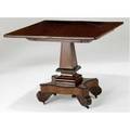 Classical card table in mahogany with square tapered pedestal base ca 18201830
