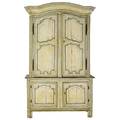 Country french cabinet with raised panel doors cream color painted over oak 18th c 89 x 54 12 x 20 12