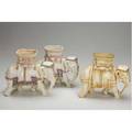 Royal worcester group of three elephants late 19th c impressed worcester marks on two green stamp on the third ht 7 34