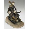 After demetre h chiparus french 18861947 figural group children sledding bronze and ivory on marble base provenance private collection new jersey signed chiparus 11 x 6 x 9