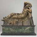 Benedetto boschetti italian 19th c bronze of a reclining female nude probably cleopatra provenance private collection new jersey 23 x 23 x 9 12
