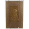 August st gaudens plaque bronze relief of a sitting child st gaudens identifying text and date in illegible roman numerals gorham co foundry mark plaque 4 x 7 12