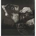 Edmund teske american 19111996 image of young man and brooklyn bridge combined 1973 gelatin silver print signed dated and titled 9 34 x 9 38 sheet