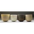 John ward four glazed ceramic bowls all marked with artists cipher largest 6 12 x 8