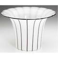 Michael powolny  loetz white glass flaring vessel with black stripes 5 x 7 12