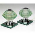 Maison desny pair of table lamps with stacked octagonal glass diffusers on chromed metal and mirrored glass bases 5 12 x 4 34 sq