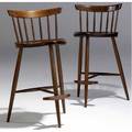George nakashima pair of high mira chairs provenance available marked with clients name 36 34 x 19 12 x 17