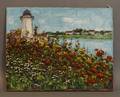 Oil on Canvas Signed Lighthouse and Flowers