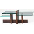 Jeffrey greene coffee table with tiered glass on solid wenge base 20 x 50 x 28