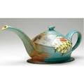 James lawton glazed ceramic teapot with enamelpainted decorations 1983 signed and dated 6 14 x 15 14
