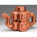Steven montgomery ceramic machineform teapot covered in copper glaze 1989 signed and dated 8 12 x 6 x 15