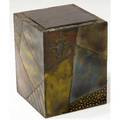 Paul evans patinated bronze and steel patchwork cube occasional table with slate top ca 1950s 18 12 x 14 sq