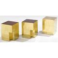 Paul evans set of three polished brass cityscape side tables two with inset rosewood tops 18 14 x 14