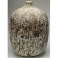 Claude conover large foursided stoneware bottle with impressed patterns tukub signed and titled 22 12 x 12