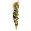 William harper tooled gold brooch with cloisonne inlay shell and peridot the seven deadly sins jealousy 1989 acquired directly from the artist signed dated and titled 7 x 2