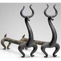 Russell wright pair of zoomorphic cast iron andirons marked russell wright 1930 15 34 x 6 x 22