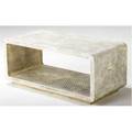 Karl springer cocktail table covered in faux snakeskin karl springer leather tag 17 12 x 40 x 19