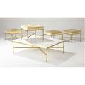 Paul mccobb coffee table with white marble top over brass base with a set of four stools with cream velvet cushions coffee table 14 12 x 47 12 x 35 each stool 16 x 20 sq