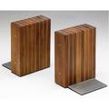 Paul evans and phillip lloyd powell pair of stacked walnut and pewter bookends each 6 12 x 4 12 x 4 14