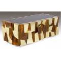 Paul evans cityscape desk in burlwood veneer and polished bronze patchwork with burgundy lacquered top 29 12 x 85 12 x 40