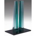 Vladimir kopecky laminated glass sculpture on polished granite base 40 12 x 29 x 19 34