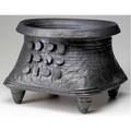 Ted randall footed earthenware vessel covered in gunmetal glaze the interior incised and glazed 1981 signed provenance revolution gallery 12 12 x 16 x 16