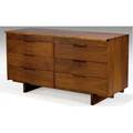 George nakashima walnut double chest with dovetailed construction and freeedge top over eight drawers 1973 provenance available signed george nakashima june 1973 and marked with clients name