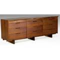 George nakashima walnut triple chest with freeedge top over twelve drawers 1973 provenance available signed george nakashima june 1973 and marked with clients name 32 x 84 x 22