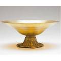 Tiffany furnaces center bowl of gold favrile glass in a gold dore base base stamped louis c tiffany furnaces inc 500 5 x 12