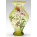 Burgun  schverer multilayered cameo glass vase with carved decoration of poppies against a hammered surface streaked background and gilding to edges stamped verrerie dart de lorraine b s  co d