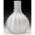 Rene lalique dentelle vase of clear and frosted glass c 1912 12 scallop chip to rib and two flakes m p 426 no 943 molded r lalique 7 12 x 5 12