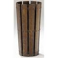 Gustav stickley slatted umbrella stand no 100 with riveted rings unmarked 24 x 11 14