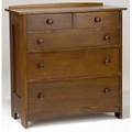 L and jg stickley chest of drawers in twooverthree configuration with arched toe board and paneled sides branded mark 39 12 x 38 x 18 12