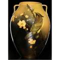 Rookwood standard glaze twohandled vase painted by constance baker with a jay on an apple blossom branch ca 1900 very crisp minimal crazing excellent painting flame mark604dcab 7 x 5