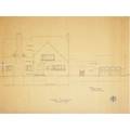 Karl kipp elevation drawing for his east aurora new york residence pencil and ink on vellum some tears stamped kk 19 x 24