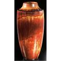 Grand feu tall and exceptional vase covered in mahogany flambe glaze the largest example weve seen from this superior pottery stamped grand feu pottery la cal tt handmarked 1730 br 13 x