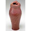 Van briggle lorelei vase covered in frothy matte pink glaze 1905 small chip to base aa17van briggle1905v 9 34 x 4 14