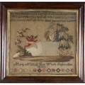 Americana sampler by mary nuttall dated 1853 in period oak frame 30 x 28 sight
