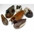 Duck decoys assortment of six carved wood duck decoys including a mallard buffleheads and mergansers