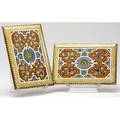 Art tiles thirty five rectangular tiles transferprinted with floral and scroll design ca 1910 unmarked 5 x 7